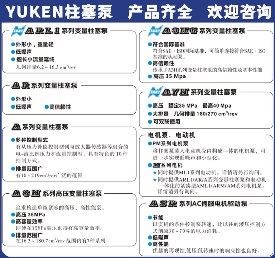 油研A系列變量柱塞泵